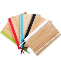 Bloco de Anotações A5 com Capa de Bambu e 70 Folhas com Pauta Personalizado