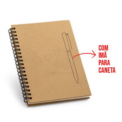 Bloco de Anotações B6 Kraft Sem Pauta com Espiral Metálico Personalizado