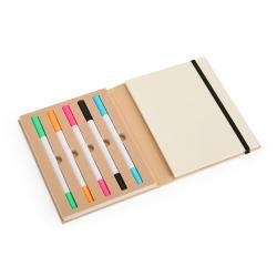 Bloco de Anotações Com 5 Canetas