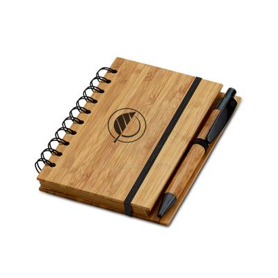 Bloco de Anotações em Bambu com Caneta Personalizado
