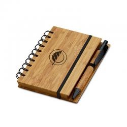 Bloco de Anotações em Bambu com Caneta Personalizado