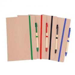 Bloco de Anotações Kraft com Elástico, Suporte para Caneta e 30 Folhas Pautadas Personalizado