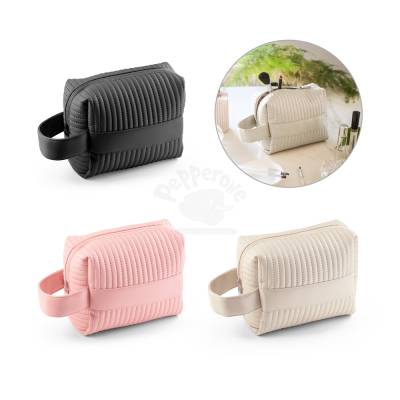 Bolsa de Cosméticos em PU Reciclado com Pega Lateral Personalizada