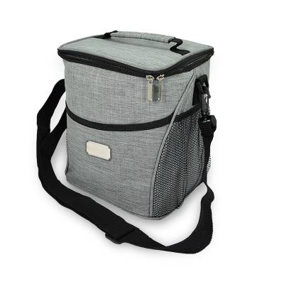 Bolsa Térmica 12L em Nylon Poliéster Cinza Personalizada