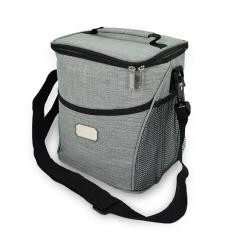 Bolsa Térmica 12L em Nylon Poliéster Cinza Personalizada
