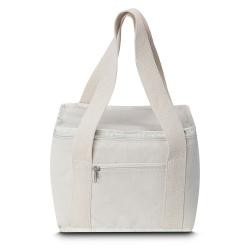 Bolsa Térmica de Algodão Cru 30x21x9cm com Bolso Frontal Personalizada
