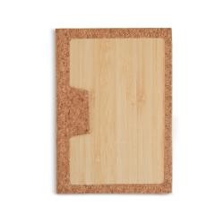 Caderneta de Bambu com Cortiça com Pauta e Suporte para Caneta Personalizada