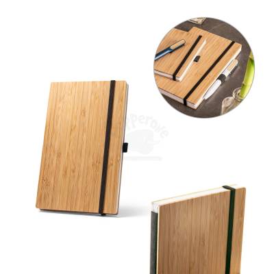 Caderno A5 com Capa de Bambu e Pauta Personalizado