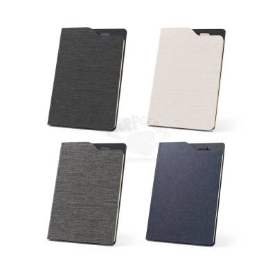 Caderno A5 com Capa Dura de Tecido rPET e Pauta Personalizado