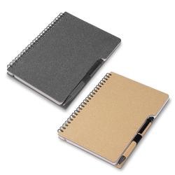 Caderno de Anotações em Papelão Reciclável com Caneta Personalizado