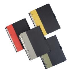 Caderno Fichário de Couro Sintético com Argolas Metálicas Personalizado