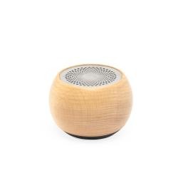 Caixa de Som Bluetooth TWS de Madeira e Inox com Cabo USB Tipo-C Personalizada