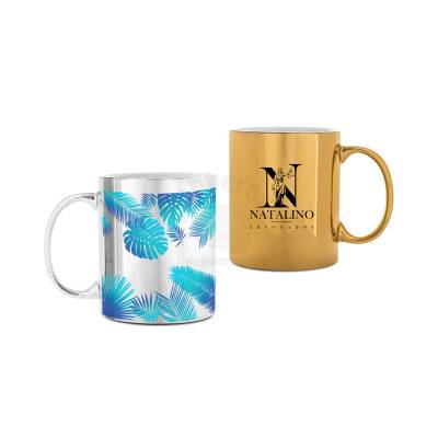 Caneca de Porcelana Metalizada Personalizada