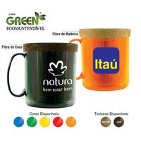Caneca Redonda Ecológica Com Fibra de Coco Personalizada