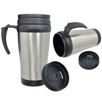 Caneca Térmica de Inox 400ml com Tampa e Alça Personalizada