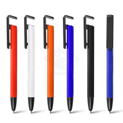 Caneta de Metal com Ponteira Touch e Porta Smartphone Personalizado.