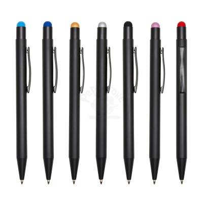 Caneta de Metal Touch Screen com Ponteira e Carga Esferográfica Azul Personalizada