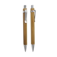 Caneta Ecológica de Bambu com Detalhes em Metal 13,5 cm Personalizada