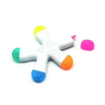 Caneta Marca-Texto 5 Cores em Formato de Estrela Personalizada