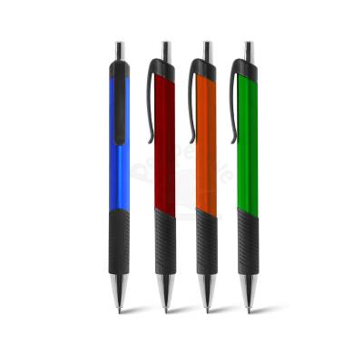 Caneta Plástica Click com Esferográfica Azul Personalizada