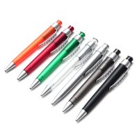 Caneta Plástica com Clip Prata Personalizada