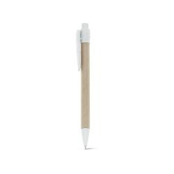 Caneta Plástica com Revestimento em Papel Kraft e Click Personalizada