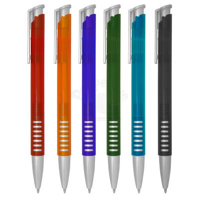 Caneta Plástica Transparente 13,6 cm Personalizada