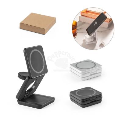 Carregador Wireless 3 em 1 Dobrável de ABS Reciclado Personalizado