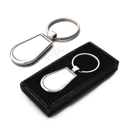 Chaveiro de Metal 8x3 cm com Acabamento Prateado Personalizado