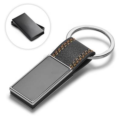 Chaveiro de Metal com Couro Sintético Personalzado