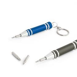 Chaveiro Ferramenta em Metal 7,5 cm com 3 Mini Chaves de Fenda Personalizado