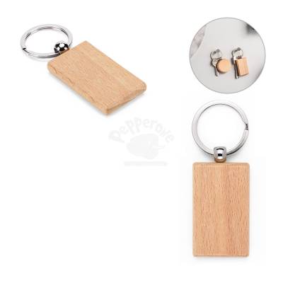 Chaveiro Retangular de Madeira Faia Personalizado