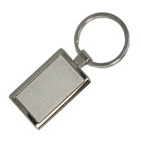 Chaveiro Retangular de Metal Com Acabamento Escovado 5,2 Cm Personalizado