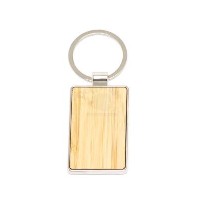 Chaveiro Retangular de Metal com Bambu Personalizado