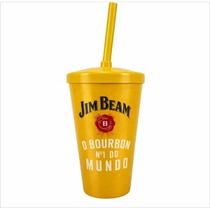 Copo de Plástico In Mold Label 550ml com Tampa e Canudo Personalizado