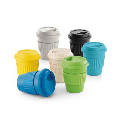 Copo Ecológico de Bambu 380ml com Tampa e Cinta Personalizado
