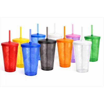 Copo Espiral 750ml com Tampa e Canudo Personalizado
