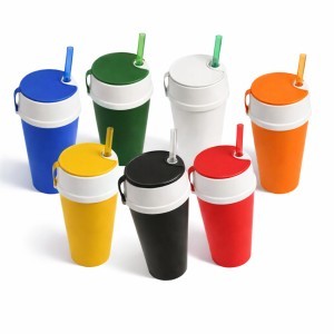 Copo Plástico Com Tampa Porta Snacks 450ml