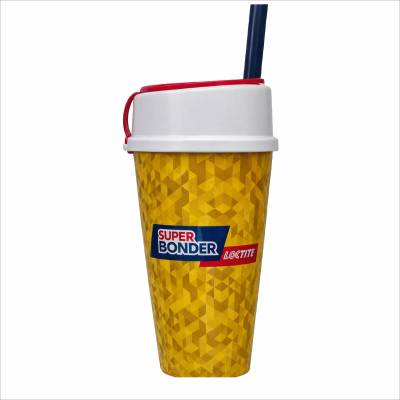Copo Plástico In Mold Label com Tampa Porta Snacks 450ml