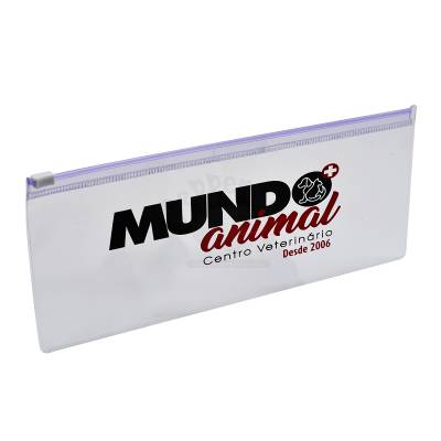 Estojo de PVC Cristal Transparente com Zíper Personalizado
