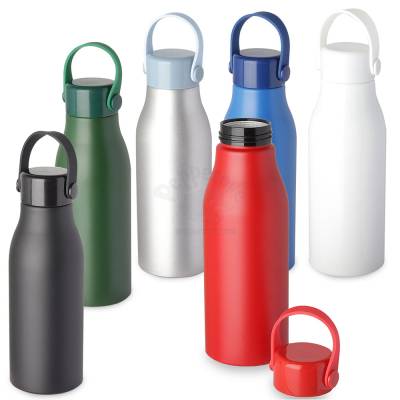 Garrafa de Alumínio 550ml com Alça e Tampa Plástica Personalizada