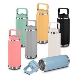 Garrafa Térmica de Aço Inox 900ml com Alça e Parede Dupla Personalizada