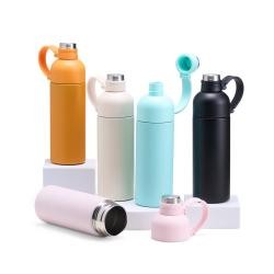 Garrafa Térmica de Aço Inoxidável 304 com Alça Emborrachada 460ml Personalizada