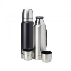 Garrafa Térmica de Inox 1L com Duas Tampas e Alça Personalizada