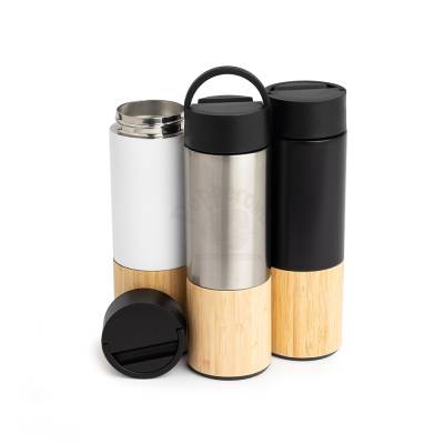 Garrafa Térmica de Inox 420ml com Alça e Peneira Personalizada