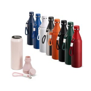 Garrafa Térmica de Inox 500 ml com Tampa Copo e Mosquetão Personalizada