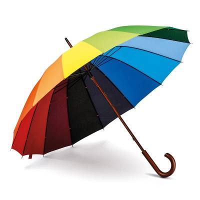 Guarda-Chuva Automático com Cabo de Madeira e 16 Varetas Personalizado