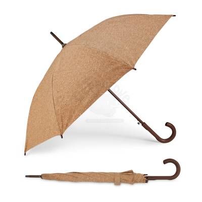 Guarda-Chuva em Cortiça com Abertura Automática e Cabo de Madeira Personalizado