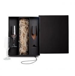 Jogo de Taças de Vidro para Champagne 186ml com Caixa para Garrafa Personalizado