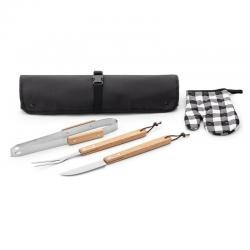 Kit Churrasco 4 Peças com Avental e Luva Personalizado